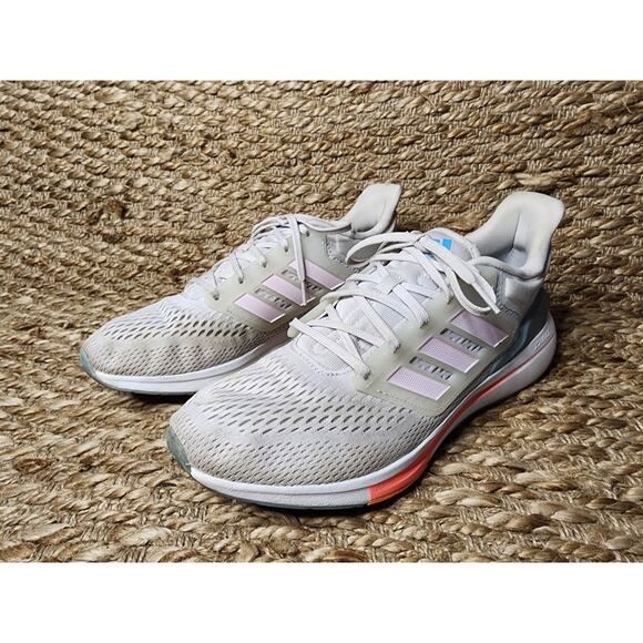 Womens Adidas EQ21 Athletic Running Shoes Dash Gray Acid Red Almost Pink Size 11 - Picture 2 of 10